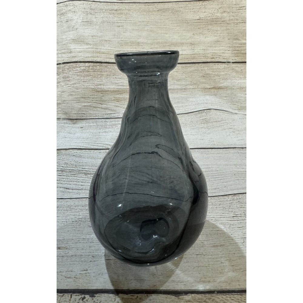 IKEA Recycled Glass 5.5" Gray Unique Off Center Bud Vase - Picture 2 of 5